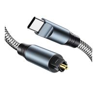 ANDTOBO USB C to Optical Audio Cable【1.25M】 Braided USB C Cable Fiber Optic Compatible with for Soundbars, Stereo Systems/Amplifiers/Amps, Home Cinema, Xbox/PS4, TV
