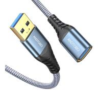 ANDTOBO USB Extension Cable 1M, USB 3.0 Type A Male to Female Extender Cables High-Speed Data Transfer 5Gbps Compatible with Gamepad, Printer, Webcam, USB Keyboard, Flash Drive, Hard Drive