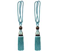Andux 1 Pair Tassel Tie-Back Corded Rope Curtain Home Window Treatments Decor CLGQ-02 (Peacock blue)