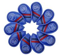 Andux 10Pack Mesh Golf Irons Club Head Covers with Hook & Loop Closure MT/S21 (Blue)