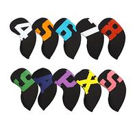 Andux 10Pack Neoprene Golf Irons Club Head Covers with Large Number Black RH MT/S16