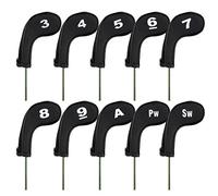 Andux 10pcs/set Golf Iron Club Head Covers with Zipper Black MT/AL01