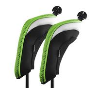 Andux 2 Pack Golf Hybrid Club Head Covers Dial No. Tag (All The Same Size) Green