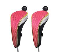 Andux 2Pcs/Set Gold Golf Hybrids Club Head Covers with Dial No. Tag MT/HY10 (Red)
