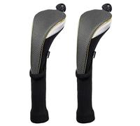Andux 2Pcs/Set Long Neck Gold Golf Hybrids Club Head Covers with Dial No. Tag MT/HY13 (Black)