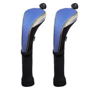 Andux 2Pcs/Set Long Neck Gold Golf Hybrids Club Head Covers with Dial No. Tag MT/HY13 (Blue)