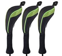 Andux 3 Pack Long Neck Golf Hybrid Club Head Covers Dial No. Tag CTMT-01 Black/Green