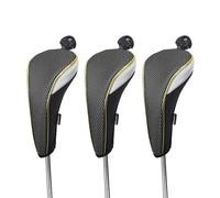 Andux 3Pcs/Set Gold Golf Hybrids Club Head Covers with Dial No. Tag MT/HY11 (Black)