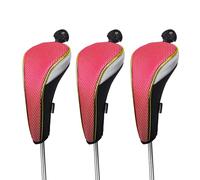 Andux 3Pcs/Set Gold Golf Hybrids Club Head Covers with Dial No. Tag MT/HY11 (Red)
