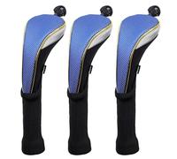 Andux 3Pcs/Set Long Neck Gold Golf Hybrids Club Head Covers with Dial No. Tag MT/HY14 (Blue)