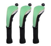 Andux 3Pcs/Set Long Neck Gold Golf Hybrids Club Head Covers with Dial No. Tag MT/HY14 (Green)