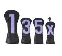 Andux 4Pack/set PU Large Number Golf 460cc Driver Fairway Woods Hybrids Club Head Covers Black