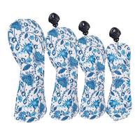 Andux 4pcs/Set Blue and White Porcelain Pattern PU Golf Wood Club Head Covers 460cc Driver Fairway Woods Hybrids Covers