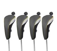 Andux 4Pcs/Set Gold Golf Hybrids Club Head Covers with Dial No. Tag MT/HY12 (Black)