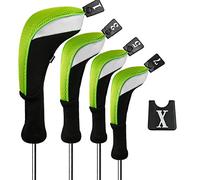 Andux 4pcs/Set Golf Wood Club Head Covers 460cc Driver with Long Neck Green
