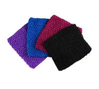 Andux 6 Inch Assorted Colors Baby Girl Tutu Tube Tops Chest Wrap Wide Crochet Headbands ETMX-01 (Wine+Sapphire Blue+Deep Purple+Black;4PCS;6inch)