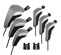 Andux 6pcs/Set Golf Club Head Covers Woods Driver Fairway Hybrid Set (3 Hybrid + 3 Woods)