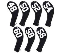 Andux 7Pack Golf Wedge Club Head Covers Long Neck Zipper Black/black