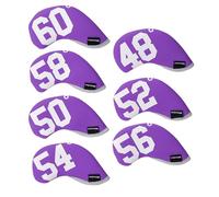 Andux 7pcs/Set Golf Wedge Irons Club Head Covers with Degree NO. on both Sides MT/W10 Purple