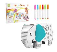 Andux Cardboard Animals DIY Toys Cardboard Playhouse Coloring House and Craft Activity for Kids Folds Easily for Storage TYZB-01 (Elephant)