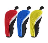 Andux Golf Hybrid Club Head Covers with Interchangeable No. Tag Pack of 3 Red+Yellow+Blue