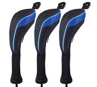 Andux Long Neck Golf Hybrid Club Head Covers with Dial No. Tag CTMT-01 (Black/Blue,3pcs)