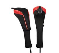 Andux Long Neck Golf Hybrid Club Head Covers with Dial No. Tag CTMT-01 (Black/Red,2pcs)