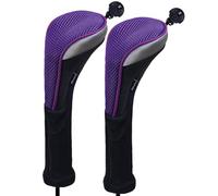 Andux Long Neck Golf Hybrid Club Head Covers with Dial No. Tag CTMT-02 2pcs Purple
