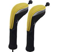 Andux Long Neck Golf Hybrid Club Head Covers with Dial No. Tag CTMT-02 2pcs Yellow