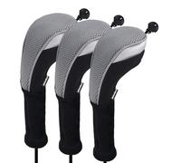 Andux Long Neck Golf Hybrid Club Head Covers with Dial No. Tag CTMT-02 3pcs Grey