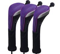 Andux Long Neck Golf Hybrid Club Head Covers with Dial No. Tag CTMT-02 3pcs Purple
