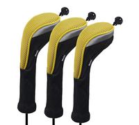 Andux Long Neck Golf Hybrid Club Head Covers with Dial No. Tag CTMT-02 3pcs Yellow