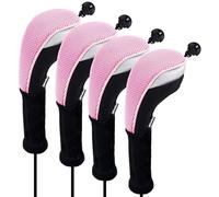 Andux Long Neck Golf Hybrid Club Head Covers with Dial No. Tag CTMT-02 4pcs Pink