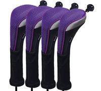 Andux Long Neck Golf Hybrid Club Head Covers with Dial No. Tag CTMT-02 4pcs Purple