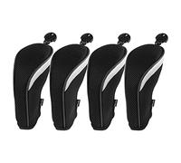 Andux Mesh Golf Hybrid Club Head Covers Short Neck with Dial No. Tags 4Pcs Black