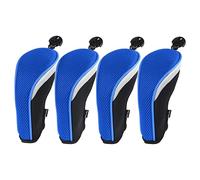 Andux Mesh Golf Hybrid Club Head Covers Short Neck with Dial No. Tags 4Pcs Blue