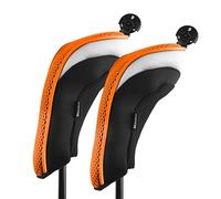 Andux Mesh Golf Hybrid Club Head Covers Short Neck with Dial NO. Tags Orange, 2pcs