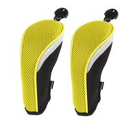 Andux Mesh Golf Hybrid Club Head Covers Short Neck Yellow, 2pcs