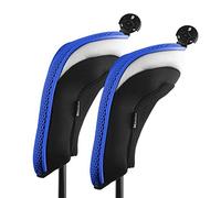 Andux Mesh Golf Hybrid Club Head Covers with Dial No. Tag Blue,2pcs