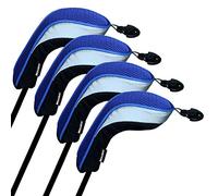 Andux Mesh Golf Hybrid Club Head Covers with Dial No. Tags 4Pcs Blue