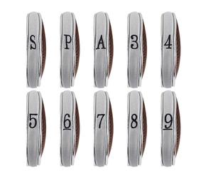 Andux Mesh Golf Iron Club Head Covers with Zipper Left and Right Handed 10pcs/set (Coffee/Grey)