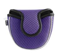 Andux Mesh Heel-Shafted Mallet Putter Cover Golf Putter Head Covers Purple, Semicircle MT/TG13