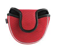 Andux Mesh Heel-Shafted Mallet Putter Cover Golf Putter Head Covers Red, Semicircle MT/TG13
