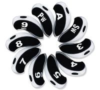 Andux Number Print Golf Iron Club Head Covers 10pcs/Set Black/white