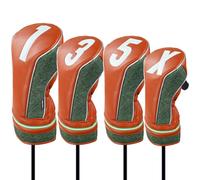 Andux PU Large Number 4Pack/set Golf 460cc Driver Fairway Woods Hybrids Club Head Covers Brown MGMT22