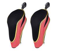 Andux Zipper Closure Gold Golf Hybrid Club Head Covers with Dial No. Tag 2pcs/Set MT/HY16 (Red)