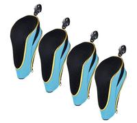 Andux Zipper Closure Gold Golf Hybrid Club Head Covers with Dial No. Tag 4pcs/Set MT/HY18 (Light blue)