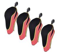 Andux Zipper Closure Gold Golf Hybrid Club Head Covers with Dial No. Tag 4pcs/Set MT/HY18 (Red)
