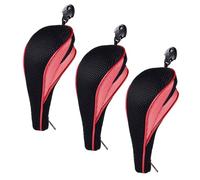 Andux Zipper Closure Golf Hybrid Club Head Covers with Dial No. Tag 3pcs/Set MT/HY20 (Red)