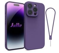 Andwing For iPhone 15 Pro Case,Silicone Case Soft Ultra For iPhone 15 Pro Phone Case Slim Protective Shockproof Cover Scratch-Resistant Microfiber Lining, 6.1" purple